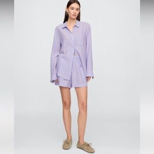 NWT Gap linen matching set button down shirt and shorts